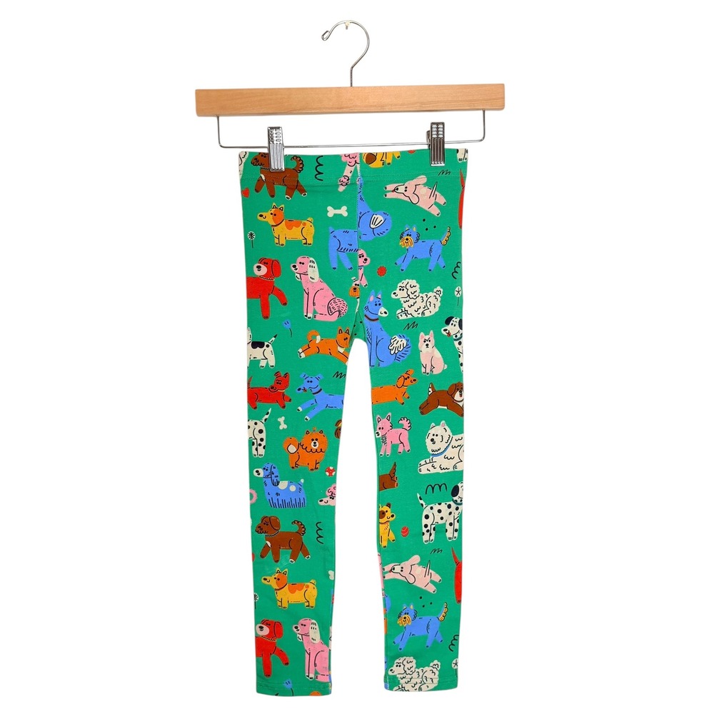 Rock Your Kid Park Life Tights Green Dog Print Leggings Kids Size 6